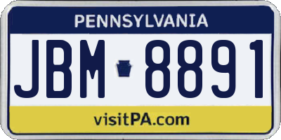 PA license plate JBM8891