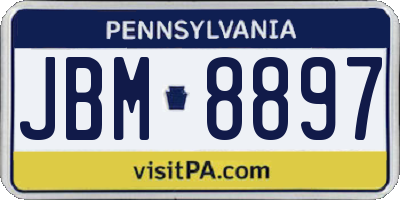 PA license plate JBM8897