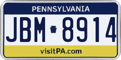 PA license plate JBM8914