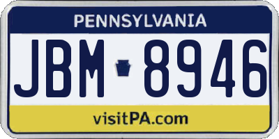 PA license plate JBM8946