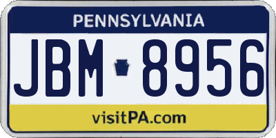PA license plate JBM8956