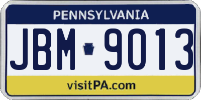 PA license plate JBM9013