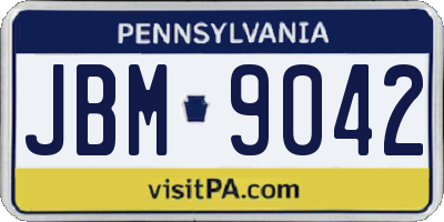 PA license plate JBM9042