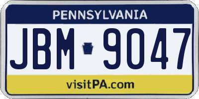 PA license plate JBM9047