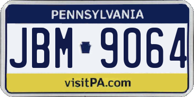 PA license plate JBM9064