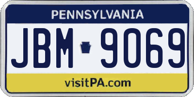 PA license plate JBM9069