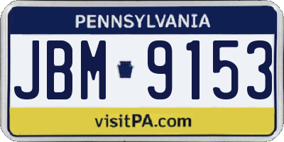 PA license plate JBM9153
