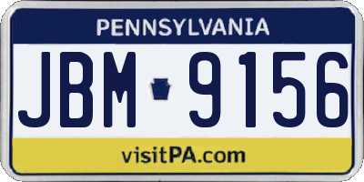PA license plate JBM9156