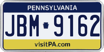 PA license plate JBM9162