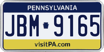 PA license plate JBM9165
