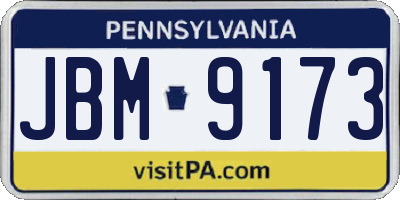 PA license plate JBM9173