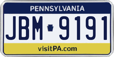 PA license plate JBM9191