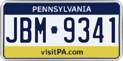 PA license plate JBM9341