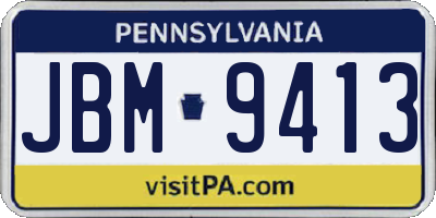 PA license plate JBM9413