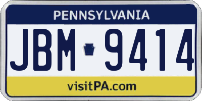 PA license plate JBM9414