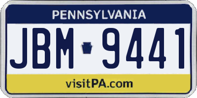 PA license plate JBM9441