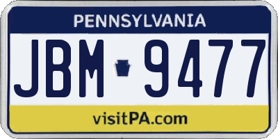 PA license plate JBM9477