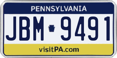 PA license plate JBM9491