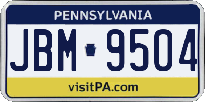 PA license plate JBM9504