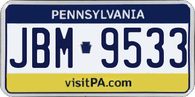 PA license plate JBM9533