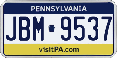 PA license plate JBM9537