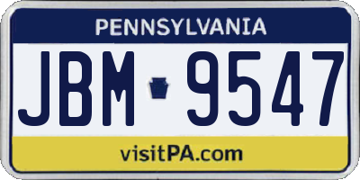 PA license plate JBM9547