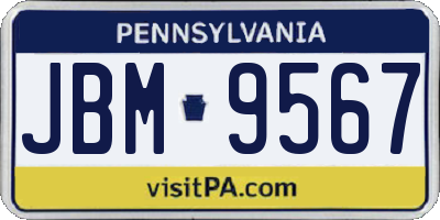 PA license plate JBM9567