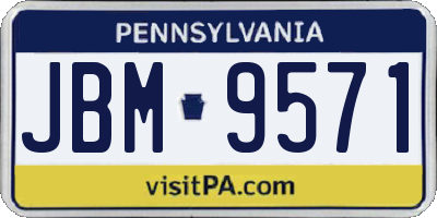 PA license plate JBM9571