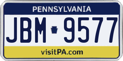 PA license plate JBM9577