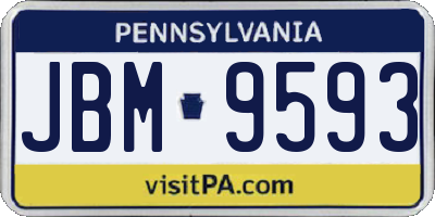 PA license plate JBM9593