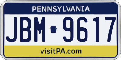 PA license plate JBM9617