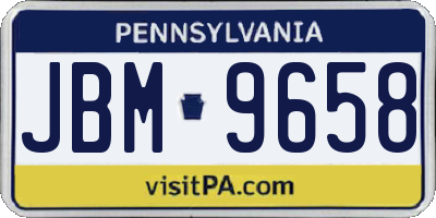 PA license plate JBM9658