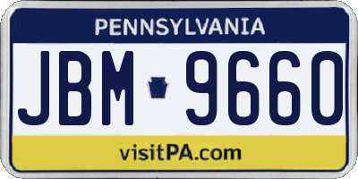 PA license plate JBM9660