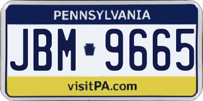 PA license plate JBM9665