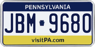 PA license plate JBM9680