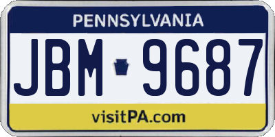 PA license plate JBM9687