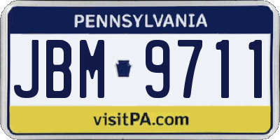 PA license plate JBM9711