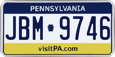 PA license plate JBM9746