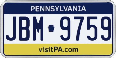 PA license plate JBM9759