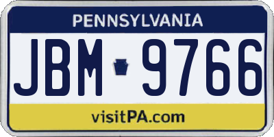 PA license plate JBM9766