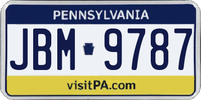 PA license plate JBM9787