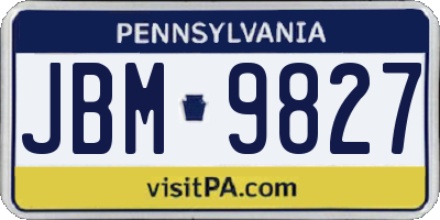 PA license plate JBM9827