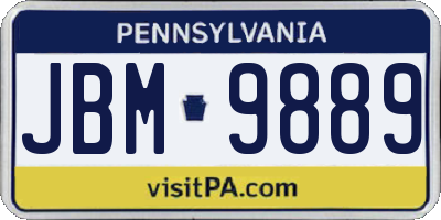 PA license plate JBM9889