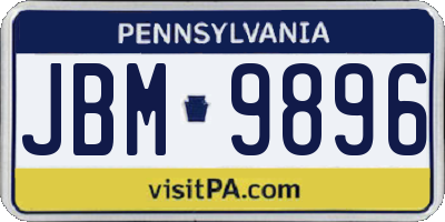 PA license plate JBM9896