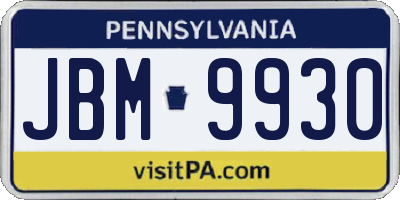 PA license plate JBM9930