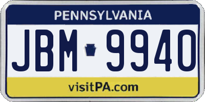 PA license plate JBM9940