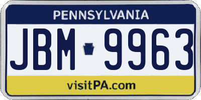 PA license plate JBM9963