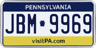 PA license plate JBM9969