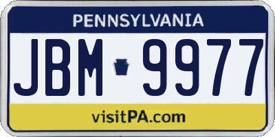 PA license plate JBM9977