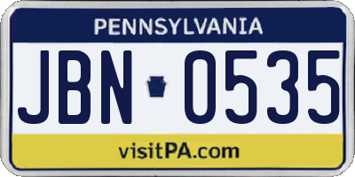 PA license plate JBN0535